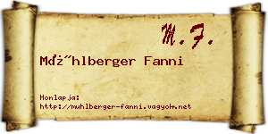 Mühlberger Fanni névjegykártya